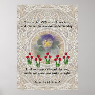 Affiche Tulips Viola ~ Proverbs 3:5-6
