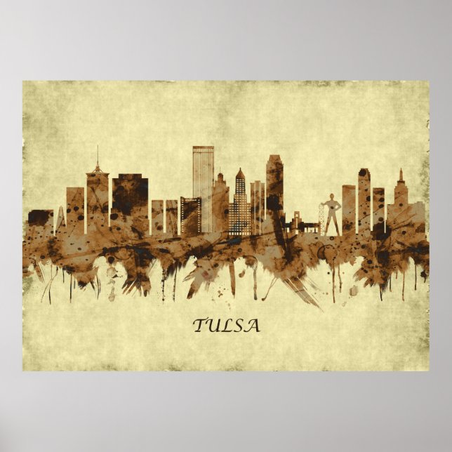 Affiche Tulsa Oklahoma Cityscape (Devant)