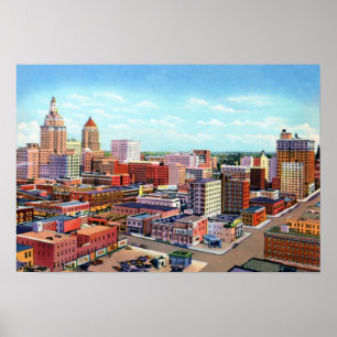 Affiche Tulsa Oklahoma Skyline