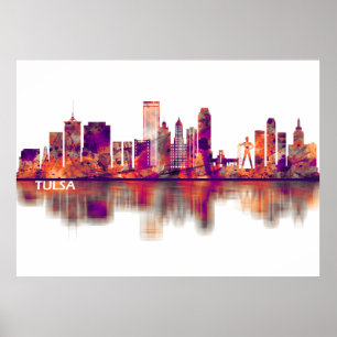 Affiche Tulsa Oklahoma Skyline