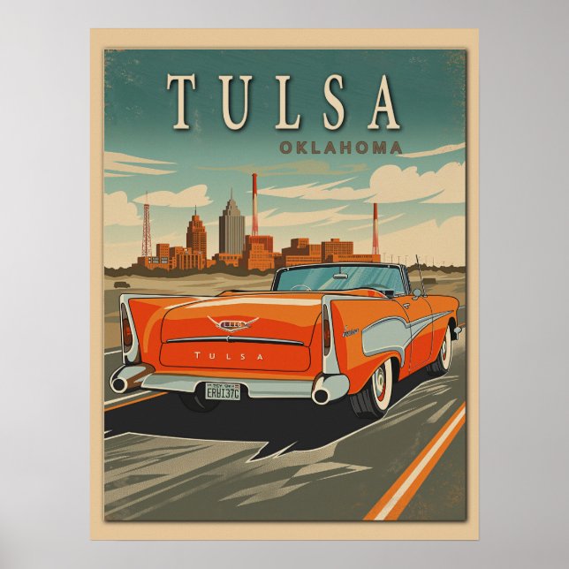 Affiche Tulsa Oklahoma Vintage voyage (Devant)