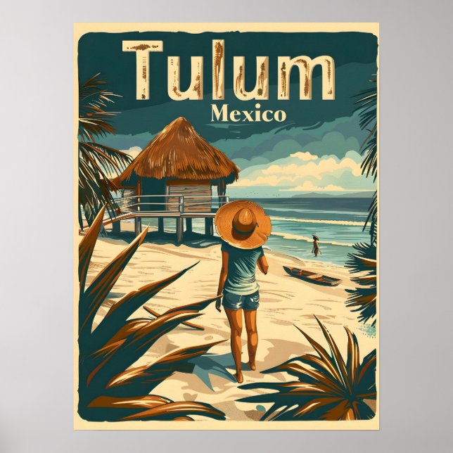 Affiche Tulum Beach Mexique (Devant)