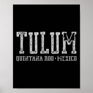 Affiche Tulum Mexico - Voyage Plages des ruines Mayas Vint