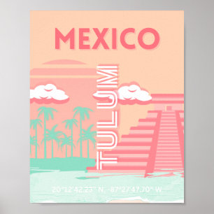 Affiche Tulum, Mexique, Art Voyage