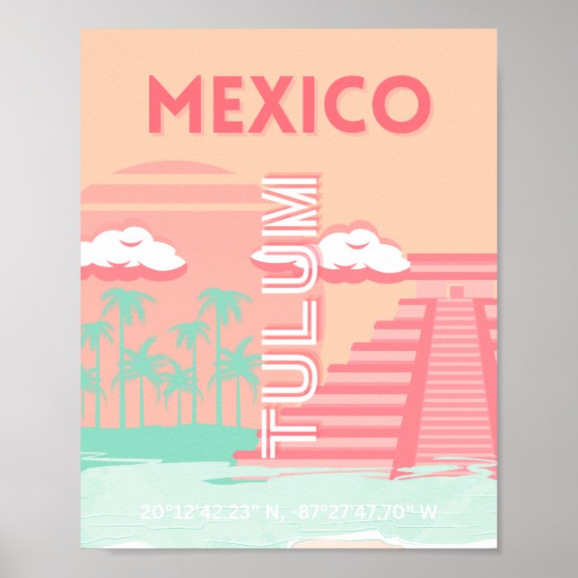 Affiche Tulum, Mexique, Art Voyage (Devant)