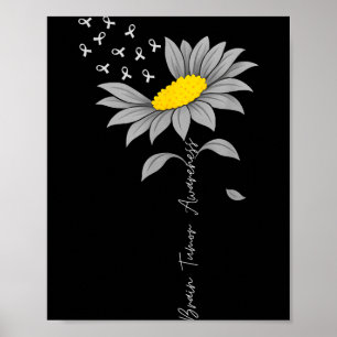 Affiche Tumeur cérébrale sensibilisation tournesol ruban g