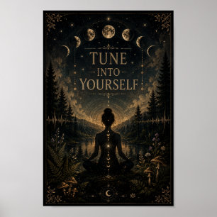 Affiche « Tune Into Yourself » Méditation Célest