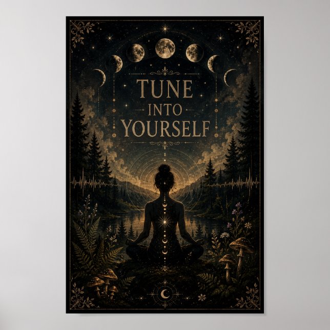 Affiche « Tune Into Yourself » | Méditation Célest (Devant)