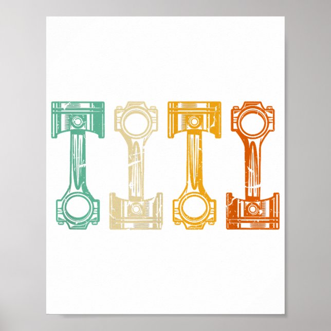 Affiche Tuner Vintage mécanique rétro (Devant)