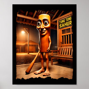 Affiche Tung-tung-sahur Italian-brainrot Drôle Hommes Géné