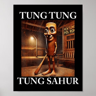 Affiche Tung Tung Tung Sahur Italien Brainrot mème drôle