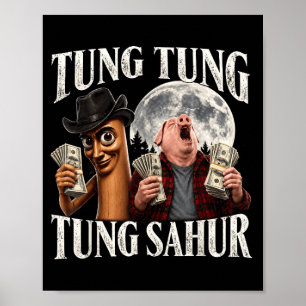 Affiche Tung tung tung sahur john pork mème brainrot pour