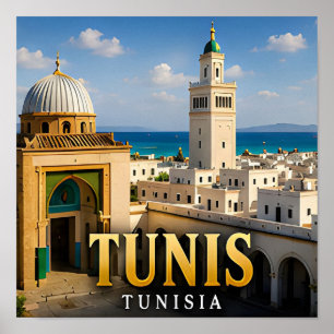 Affiche Tunis Médina et Élégance Méditerranéenne