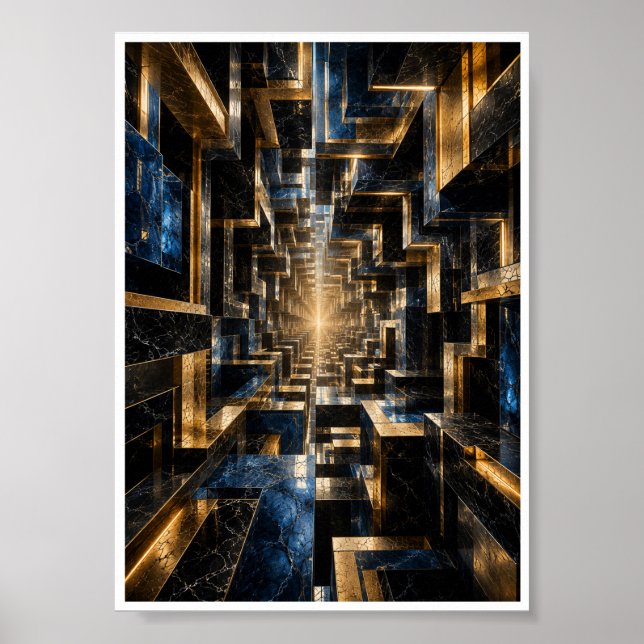 Affiche Tunnel de cube infini (Devant)