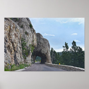 Affiche Tunnel du capot, Route des aiguilles, Dakota du Su