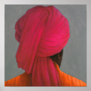 Affiche Turban rose