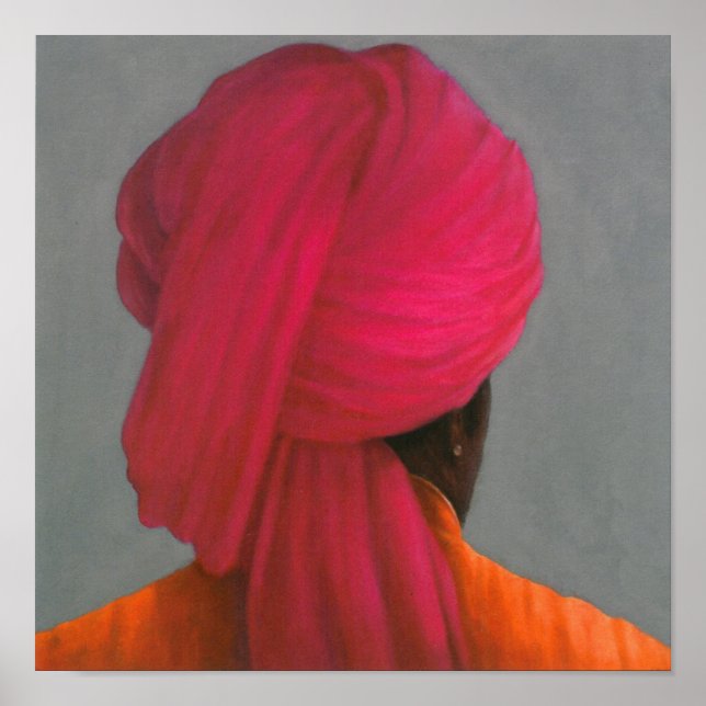 Affiche Turban rose (Devant)