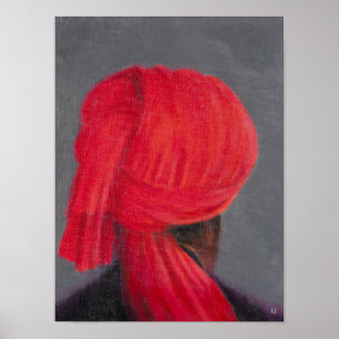 Affiche Turban rouge sur le gris 2014