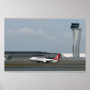 Affiche Turc Airlines .Istanbul Airport Takeoff
