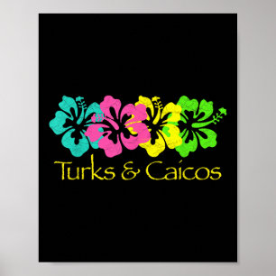 Affiche Turc& Caicos Travel Surf & Beach Tee Shi