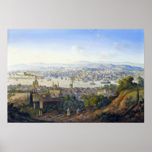 Affiche Turcs de Carlo Bossoli donnant sur Istanbul