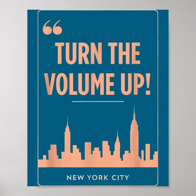 Affiche Turn The Volume Up Nyc Skyline Zohran Mamdani For  (Devant)