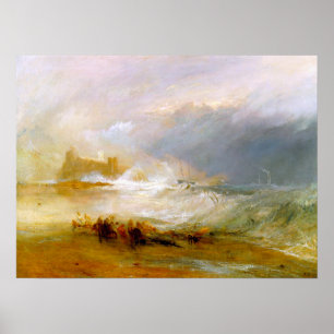 Affiche Turner - Bateau à vapeur assistant un navire au la