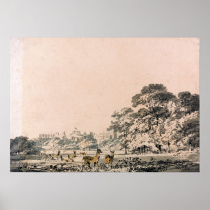 Affiche Turner - Château de Windsor et parc avec cerf