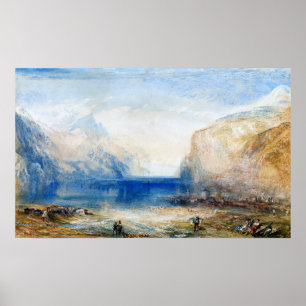 Affiche Turner - Fluelen Morning, Vue Sur Le Lac