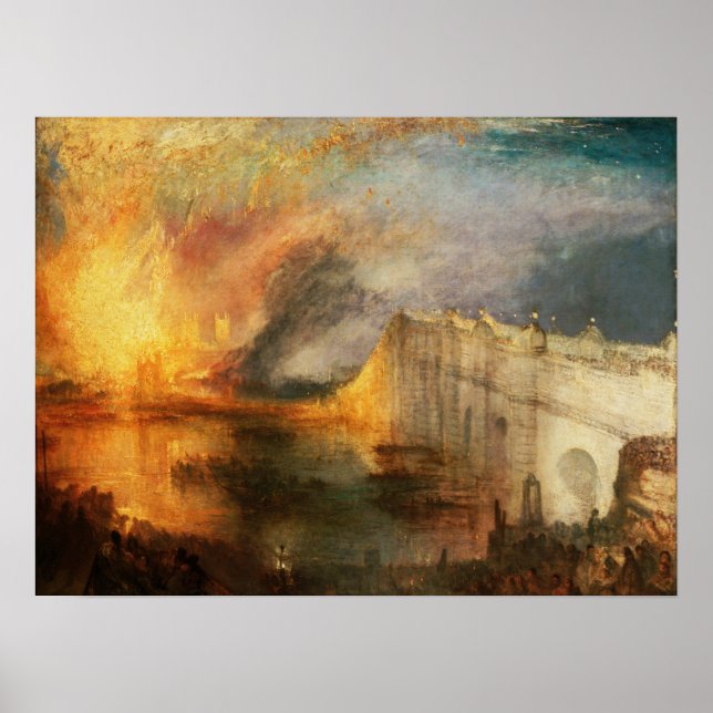 Affiche Turner - Incendie des maisons des Lords et des Com (Devant)