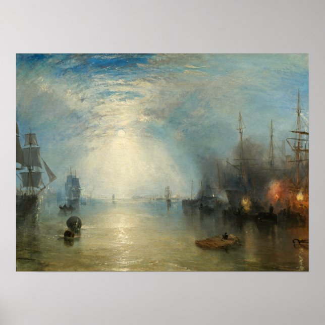 Affiche Turner - Keelmen Se Heurtant Au Charbon Au Lune (Devant)
