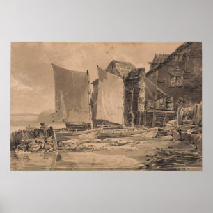 Affiche Turner - La chaumière du pêcheur Douvres