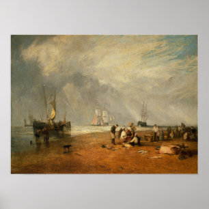 Affiche Turner - Marché Aux Poissons À Hastings Beach