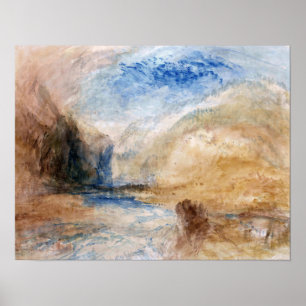 Affiche Turner - Paysage De Montagne Avec Lac