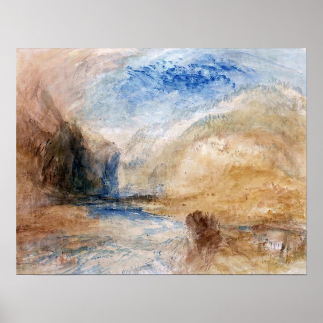 Affiche Turner - Paysage De Montagne Avec Lac (Devant)