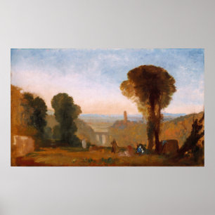 Affiche Turner - Paysage italien avec Pont et Tour