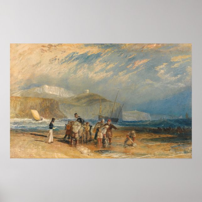 Affiche Turner - Port Folkestone et côte à Dover (Devant)
