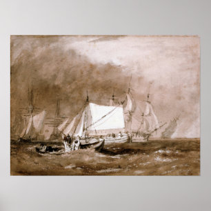 Affiche Turner - Scène D'Expédition Avec Pêcheurs