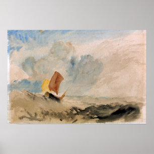 Affiche Turner - Sea Piece Rough Sea Avec Bateau De Pêche