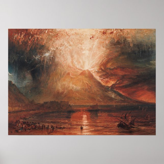 Affiche Turner - Vésuve en éruption (Devant)