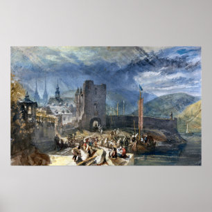 Affiche Turner - Vue De Boppart Avec Chiffres Sur
