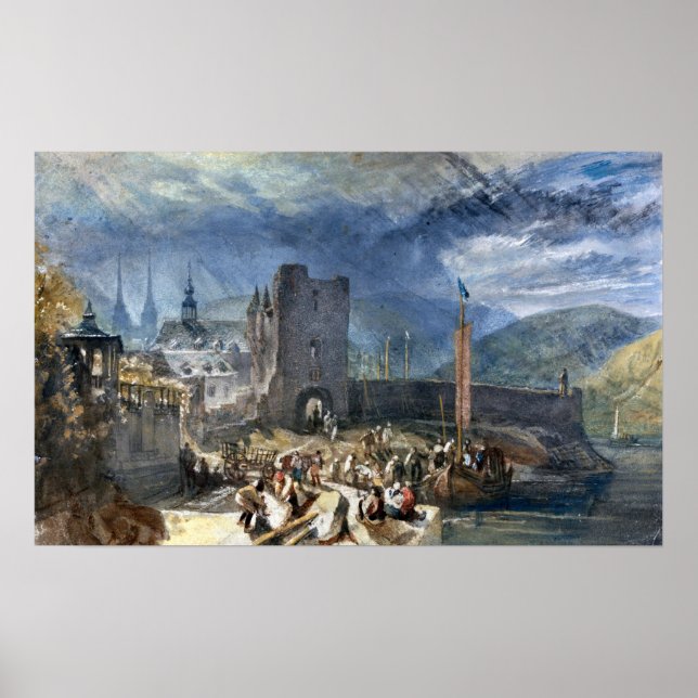 Affiche Turner - Vue de Boppart avec personnages (Devant)