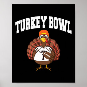 Affiche Turquie Bowl Thanksgiving Funny Football jeu cadea
