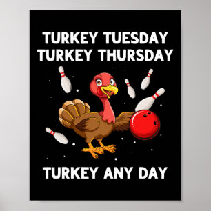 Affiche Turquie Bowling Thanksgiving Bowler Strike Spare B