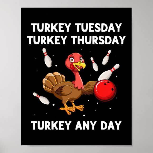 Affiche Turquie Bowling Thanksgiving Bowler Strike Spare B (Devant)
