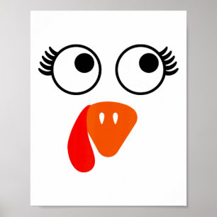 Affiche Turquie Face Aux Yelashes Halloween Thanksgiving D