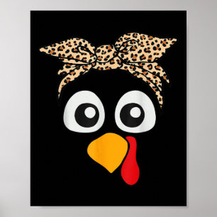Affiche Turquie Face Leopard tête femmes Thanksgiving Pil