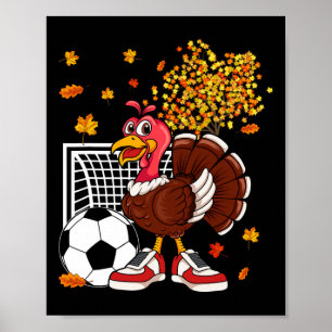 Affiche Turquie Jouer Football Joueur Thanksgiving entraîn