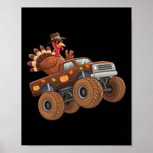 Affiche Turquie Thanksgiving équitation Monster Truck Boys