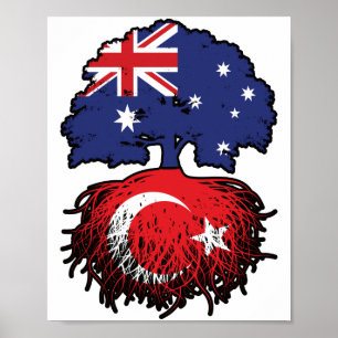 Affiche Turquie Turc Australie Australie racine d'arbre